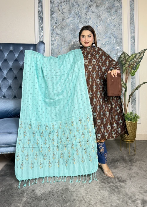 Premium Cotton Ready 3 Pieces Code-2407