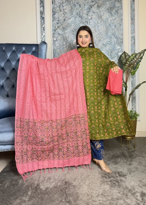 Premium Cotton Ready 3 Pieces Code-2404