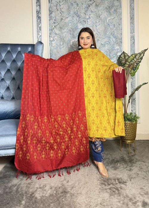 Premium Cotton Ready 3 Pieces Code-2406